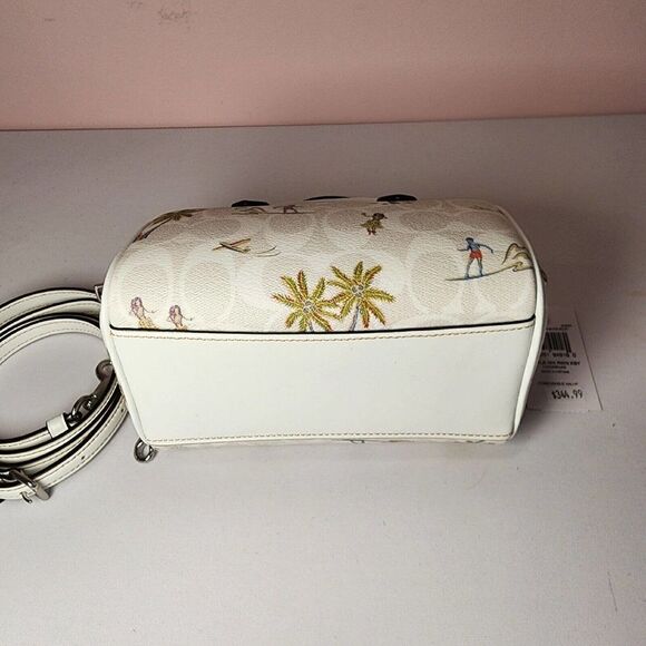 NWT COACH CK164 Rowan Satchel Signature Canvas Hula Hawaiian Print - Picture 5 of 8